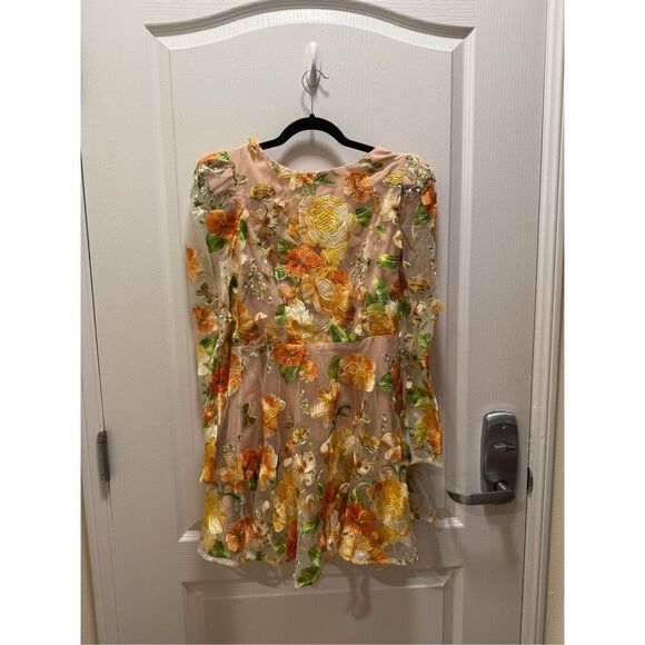 Elliatt Aella A-Line Mini Dress Yellow Wedding Guest cocktail Party size S NWT - Picture 6 of 7